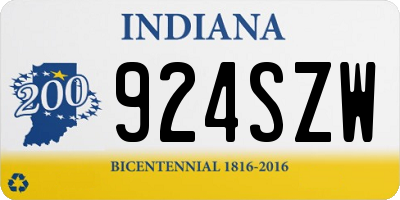 IN license plate 924SZW
