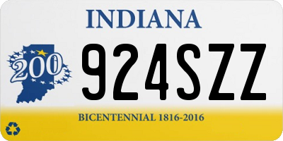 IN license plate 924SZZ