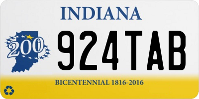 IN license plate 924TAB