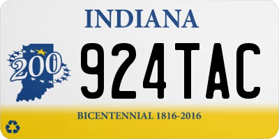 IN license plate 924TAC