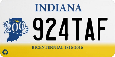 IN license plate 924TAF