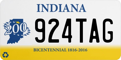 IN license plate 924TAG