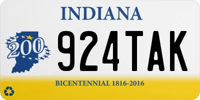 IN license plate 924TAK