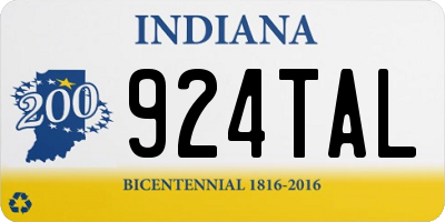 IN license plate 924TAL