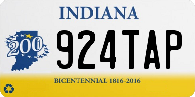 IN license plate 924TAP