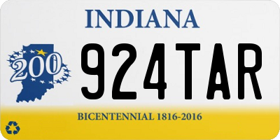 IN license plate 924TAR