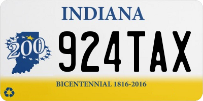 IN license plate 924TAX