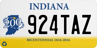 IN license plate 924TAZ