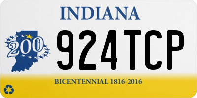 IN license plate 924TCP