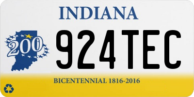 IN license plate 924TEC