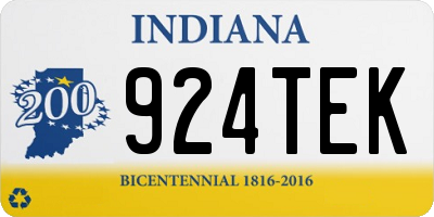 IN license plate 924TEK