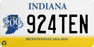 IN license plate 924TEN