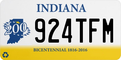 IN license plate 924TFM