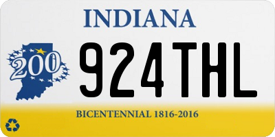 IN license plate 924THL