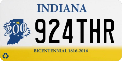 IN license plate 924THR