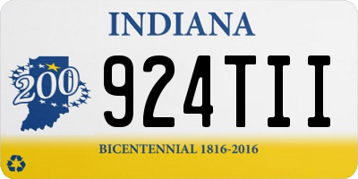 IN license plate 924TII