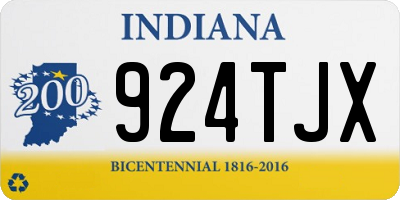 IN license plate 924TJX