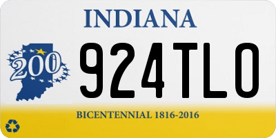 IN license plate 924TLO