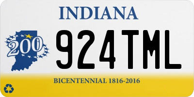 IN license plate 924TML