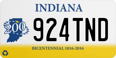 IN license plate 924TND