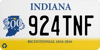 IN license plate 924TNF