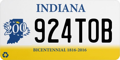 IN license plate 924TOB