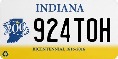 IN license plate 924TOH
