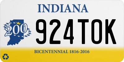 IN license plate 924TOK
