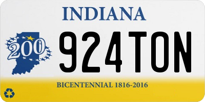 IN license plate 924TON