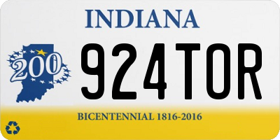 IN license plate 924TOR