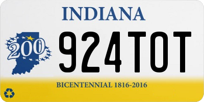 IN license plate 924TOT