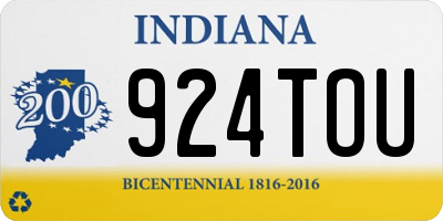 IN license plate 924TOU