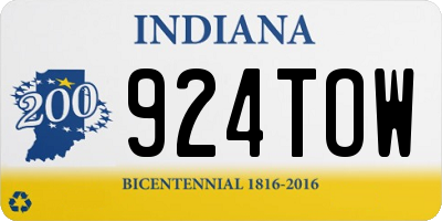 IN license plate 924TOW