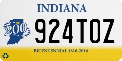 IN license plate 924TOZ