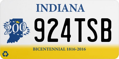 IN license plate 924TSB
