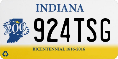 IN license plate 924TSG