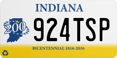 IN license plate 924TSP
