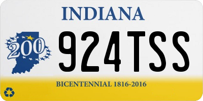IN license plate 924TSS