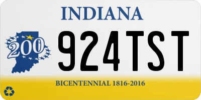 IN license plate 924TST