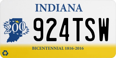 IN license plate 924TSW