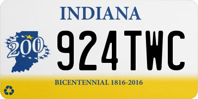 IN license plate 924TWC