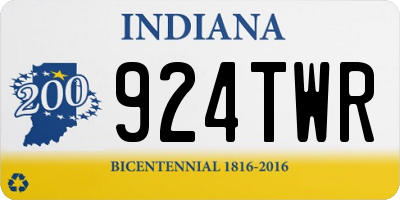 IN license plate 924TWR