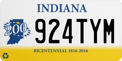 IN license plate 924TYM