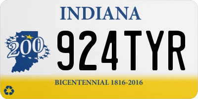 IN license plate 924TYR