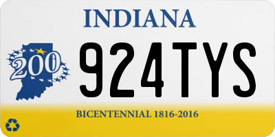 IN license plate 924TYS