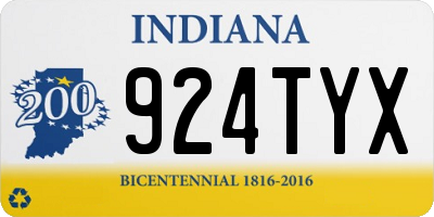 IN license plate 924TYX
