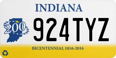 IN license plate 924TYZ