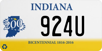 IN license plate 924U