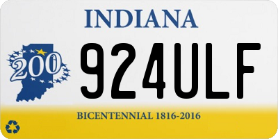 IN license plate 924ULF