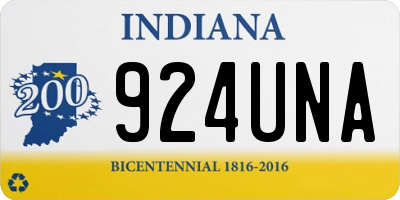 IN license plate 924UNA